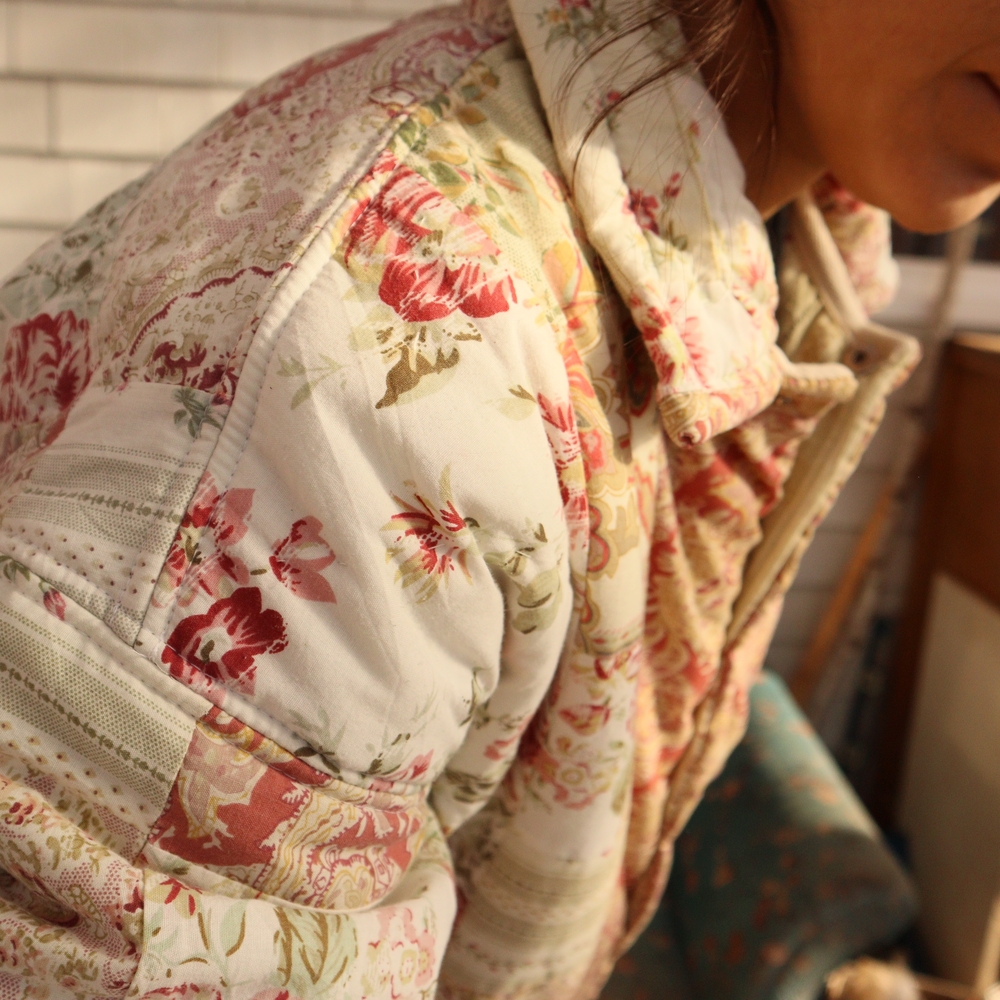 Upcycled Patchwork Quilt Duster Jacket Vintage M • L - Picture 5 of 10
